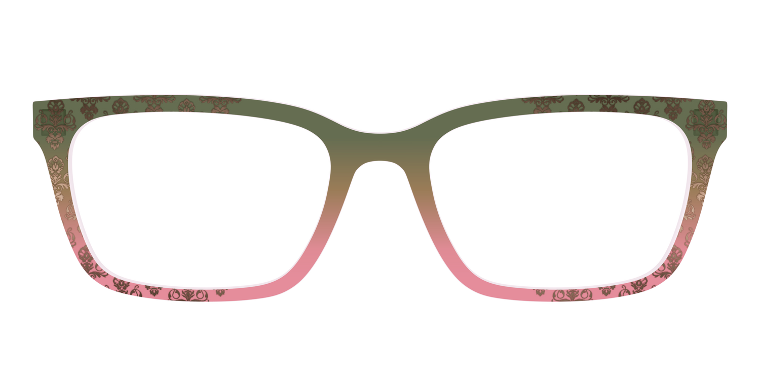 The Olive to Rose Trellis with Champagne Foil - Front Top Image - Pair Eyewear