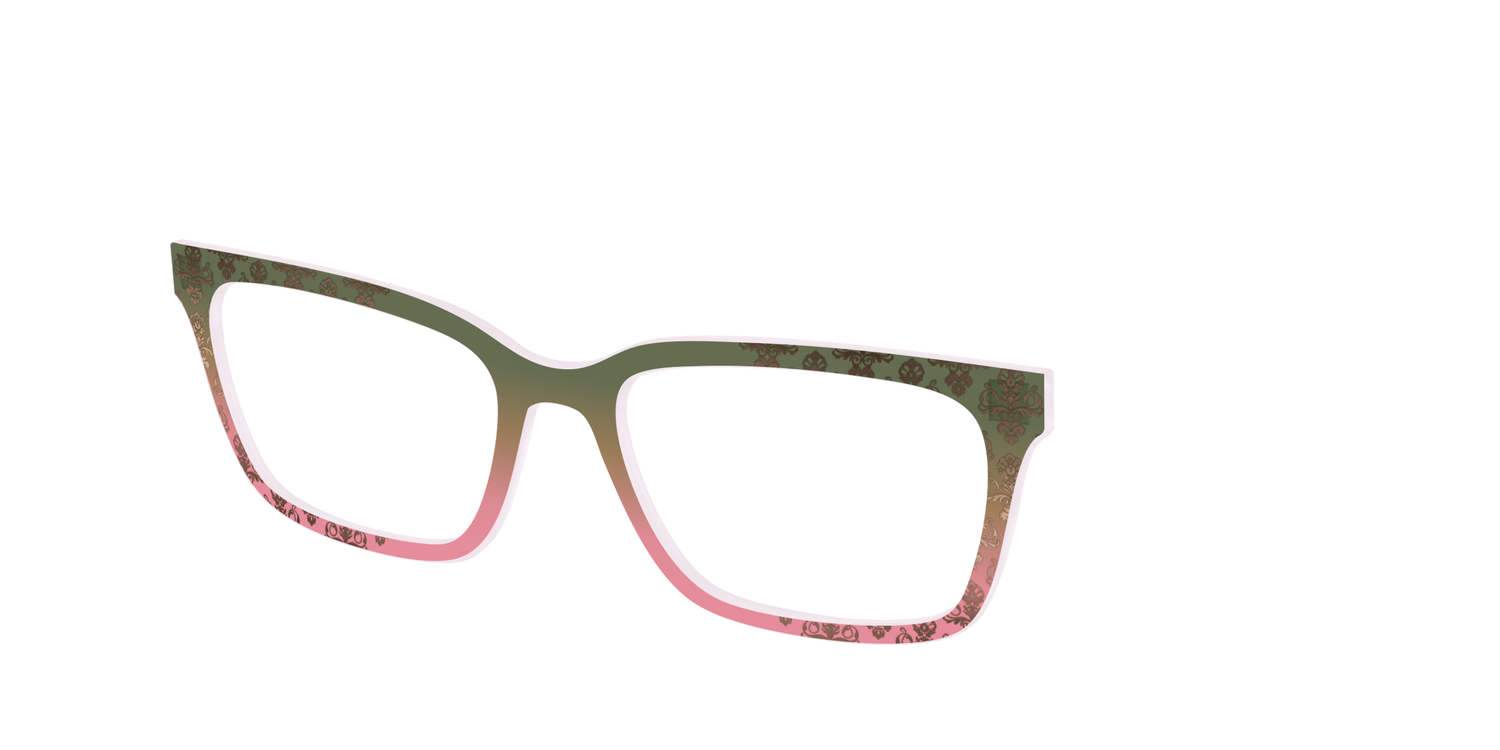The Olive to Rose Trellis with Champagne Foil - Angle Top Image - Pair Eyewear