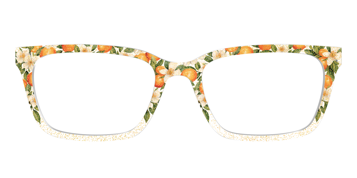 The Orange Blossom Glitter Crystal - Front Top Image - Pair Eyewear