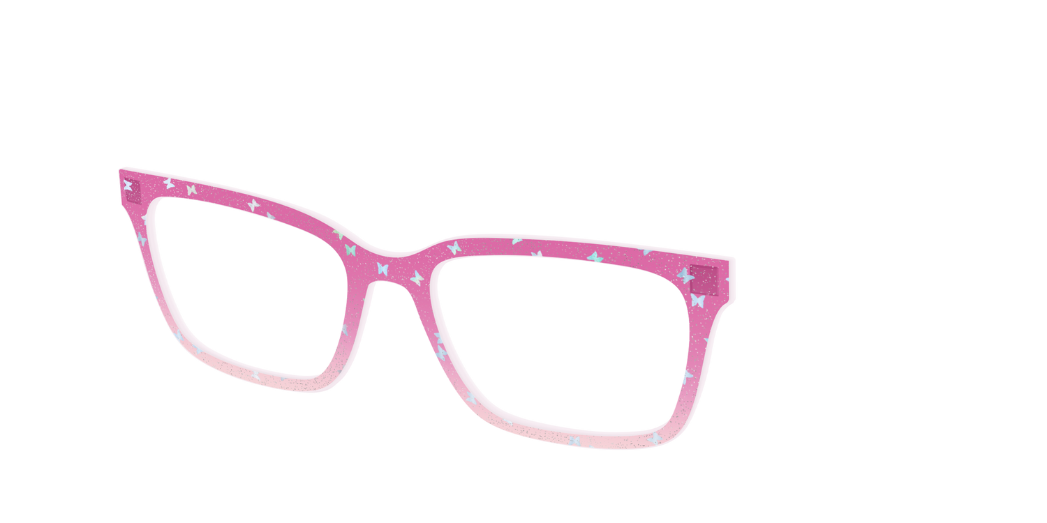 The Pink Butterfly Sparkle Crystal - Angle Top Image - Pair Eyewear