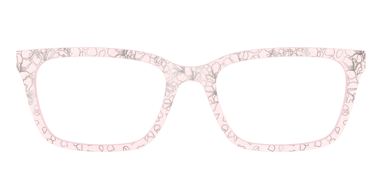 The Pink Shimmer Petals with Silver Foil - Front Top Image - Pair Eyewear