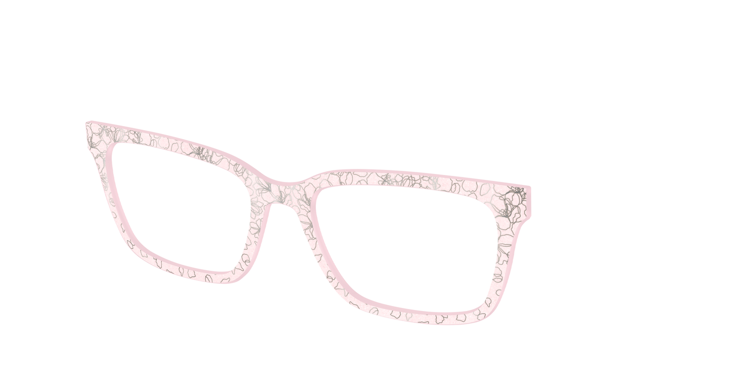 The Pink Shimmer Petals with Silver Foil - Angle Top Image - Pair Eyewear