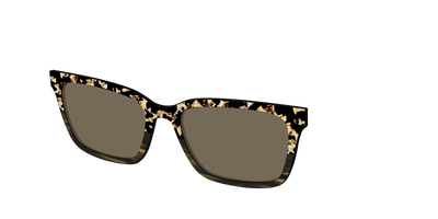 The Polarized Caramel Tortoise Horn Split Sun Top - Angle Top Thumbnail - Pair Eyewear