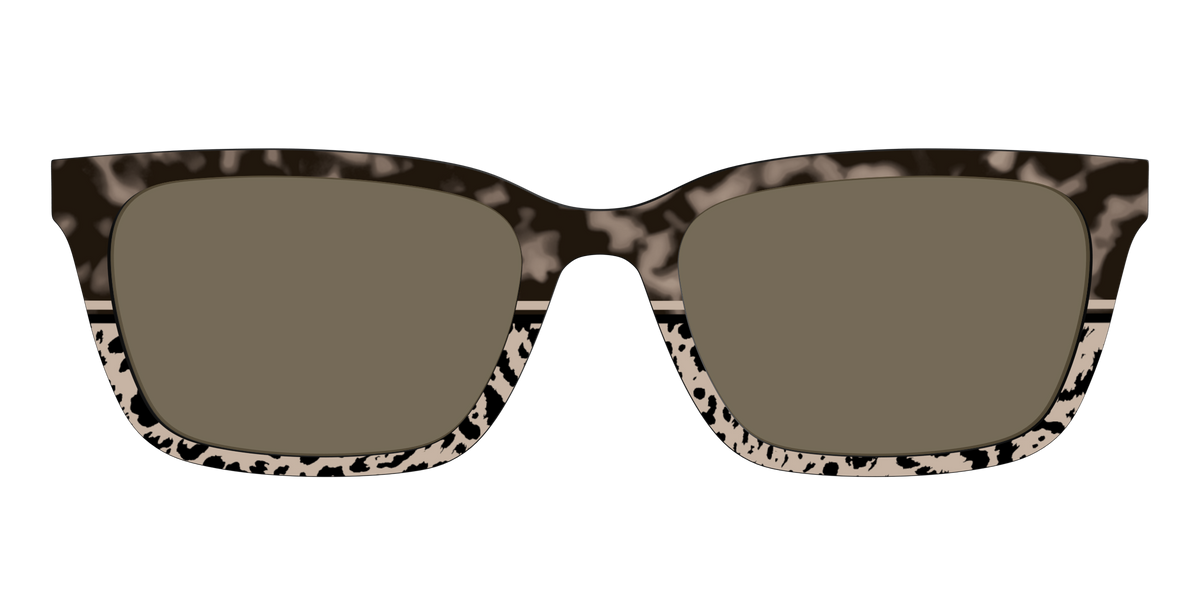 The Polarized Ink Blot Tortoise Split Sun Top - Front Top Image - Pair Eyewear