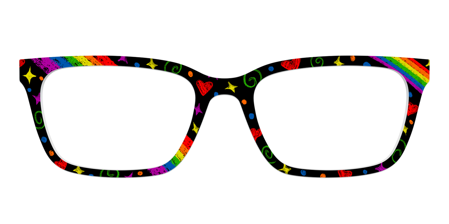 The Rainbow Chalk Doodles - Front Top Image - Pair Eyewear