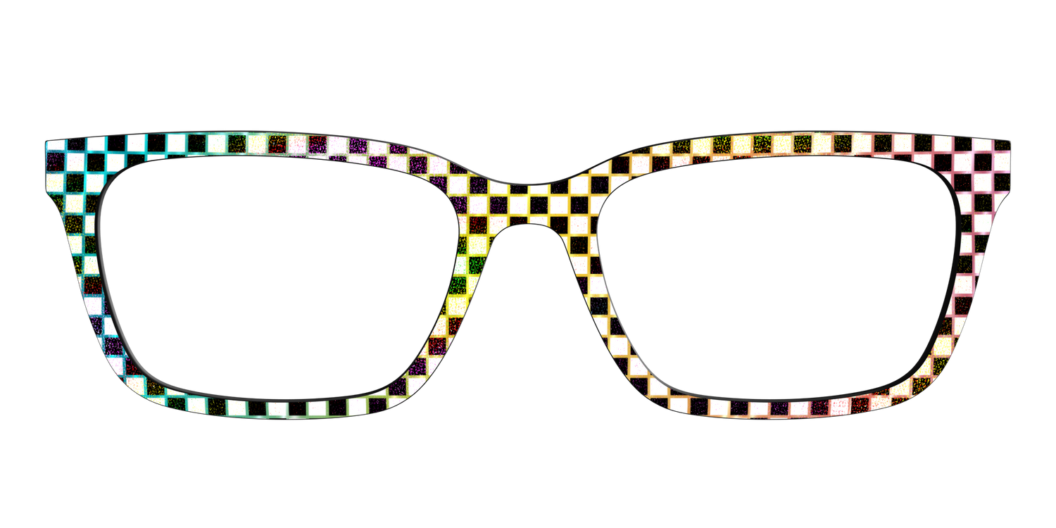 The Rainbow Foil Check - Front Top Image - Pair Eyewear