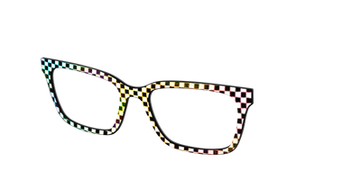 The Rainbow Foil Check - Angle Top Thumbnail - Pair Eyewear