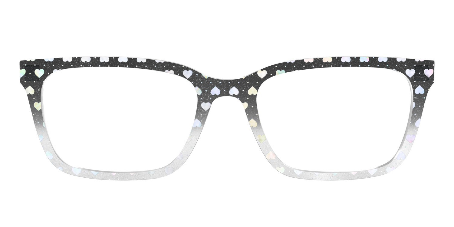 The Rainbow Foil Hearts Gradient Crystal - Front Top Image - Pair Eyewear