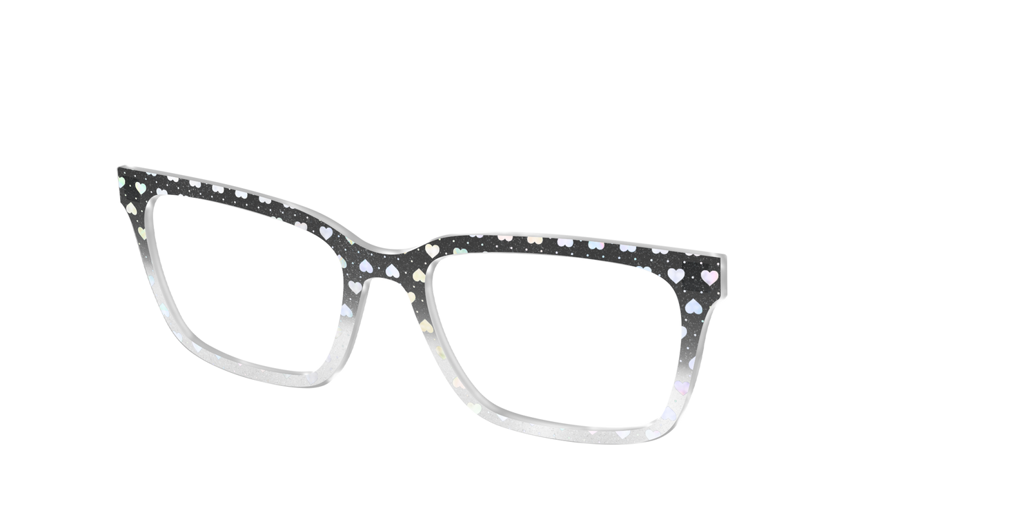 The Rainbow Foil Hearts Gradient Crystal - Angle Top Image - Pair Eyewear
