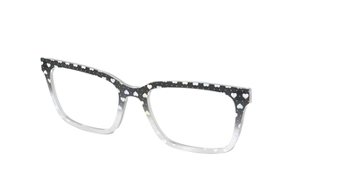 The Rainbow Foil Hearts Gradient Crystal - Angle Top Thumbnail - Pair Eyewear