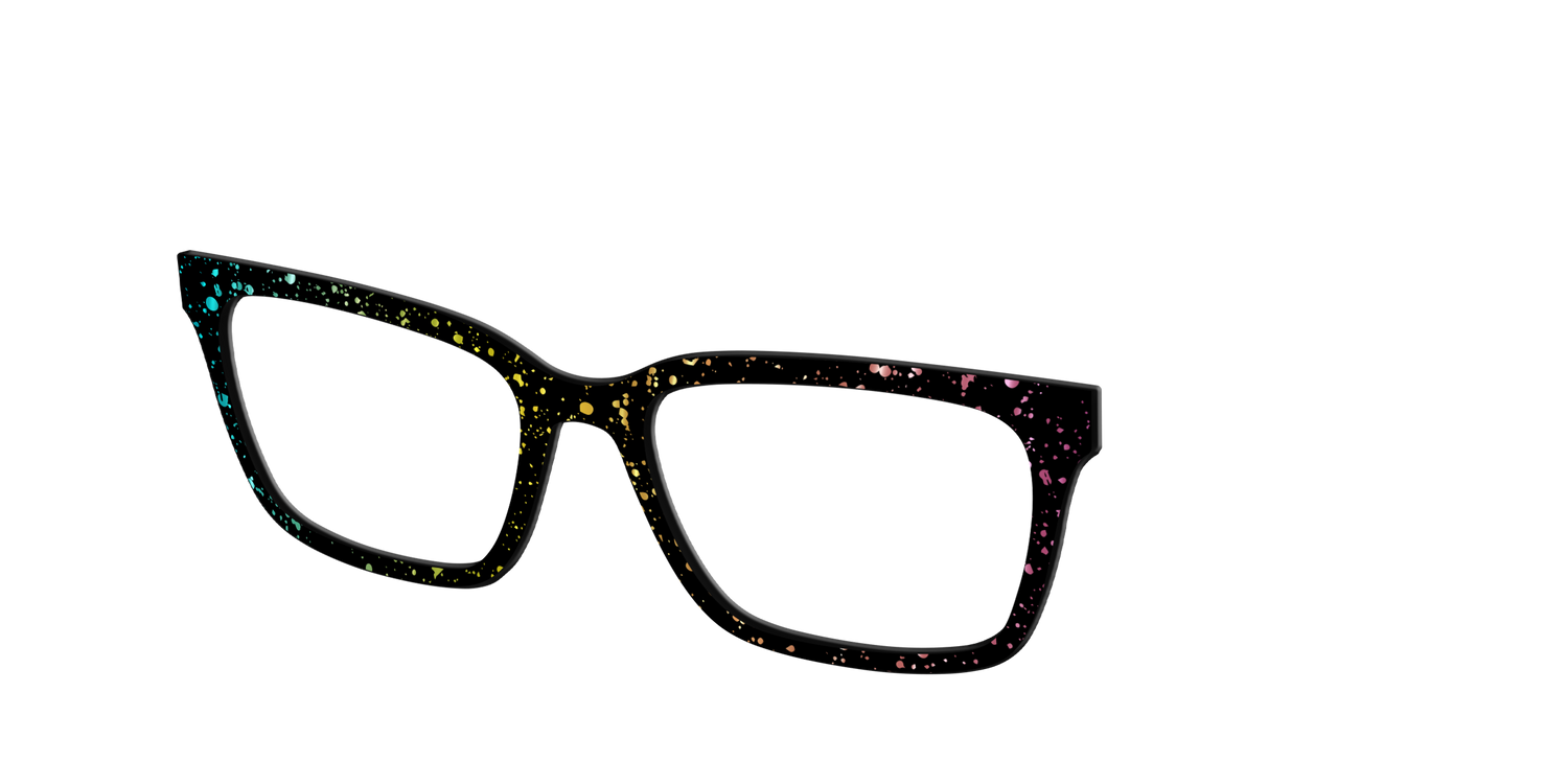 The Rainbow Foil Splatter - Angle Top Image - Pair Eyewear