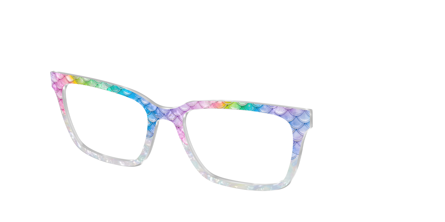 The Rainbow Pearl Scales Crystal - Angle Top Image - Pair Eyewear