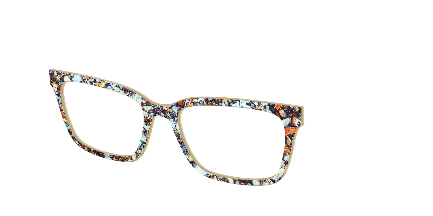 The Seashell Tortoise with Holographic Glitter - Angle Top Image - Pair Eyewear
