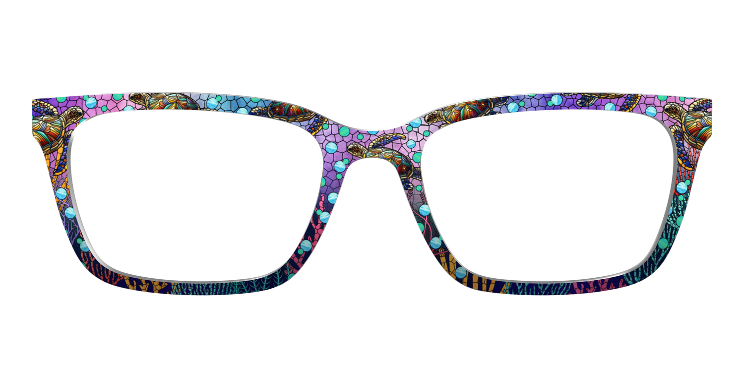 The Sea Turtle Stained Glass - Front Top Image - Pair Eyewear