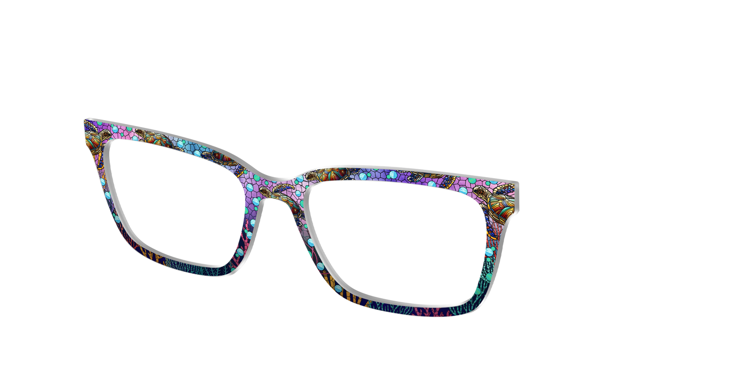 The Sea Turtle Stained Glass - Angle Top Image - Pair Eyewear