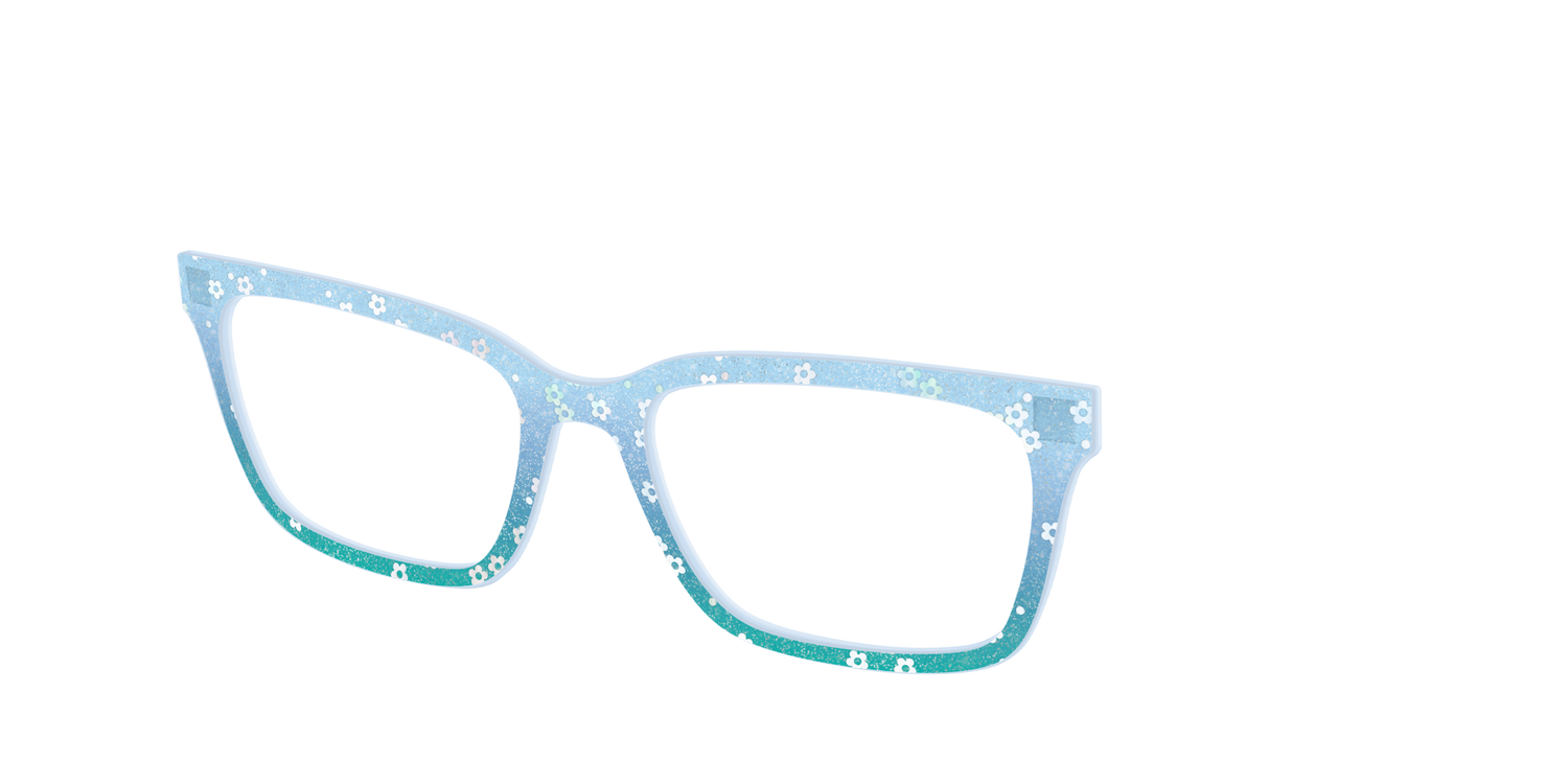The Sky Blue Crystal with Daisy Glitter - Angle Top Image - Pair Eyewear