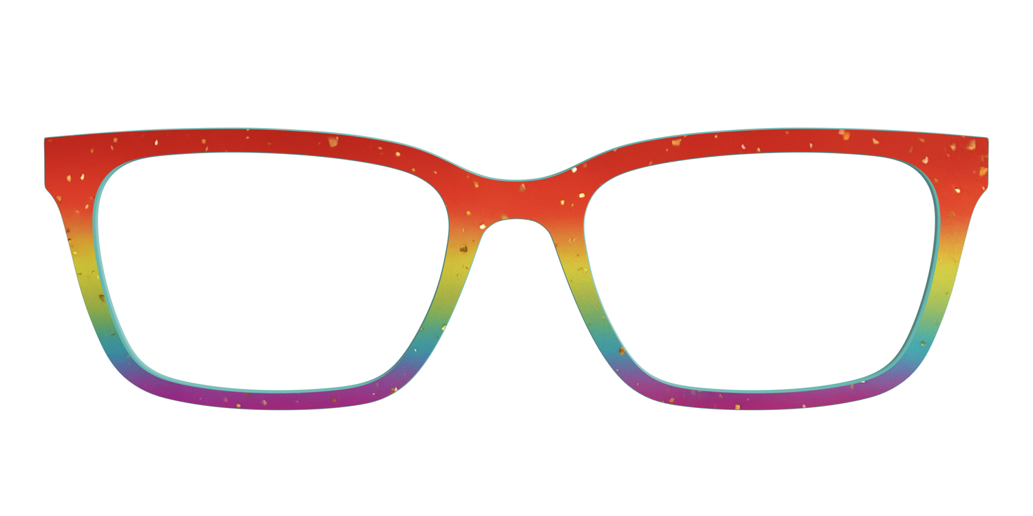 The Spectrum Gradient with Gold Flakes - Front Top Image - Pair Eyewear