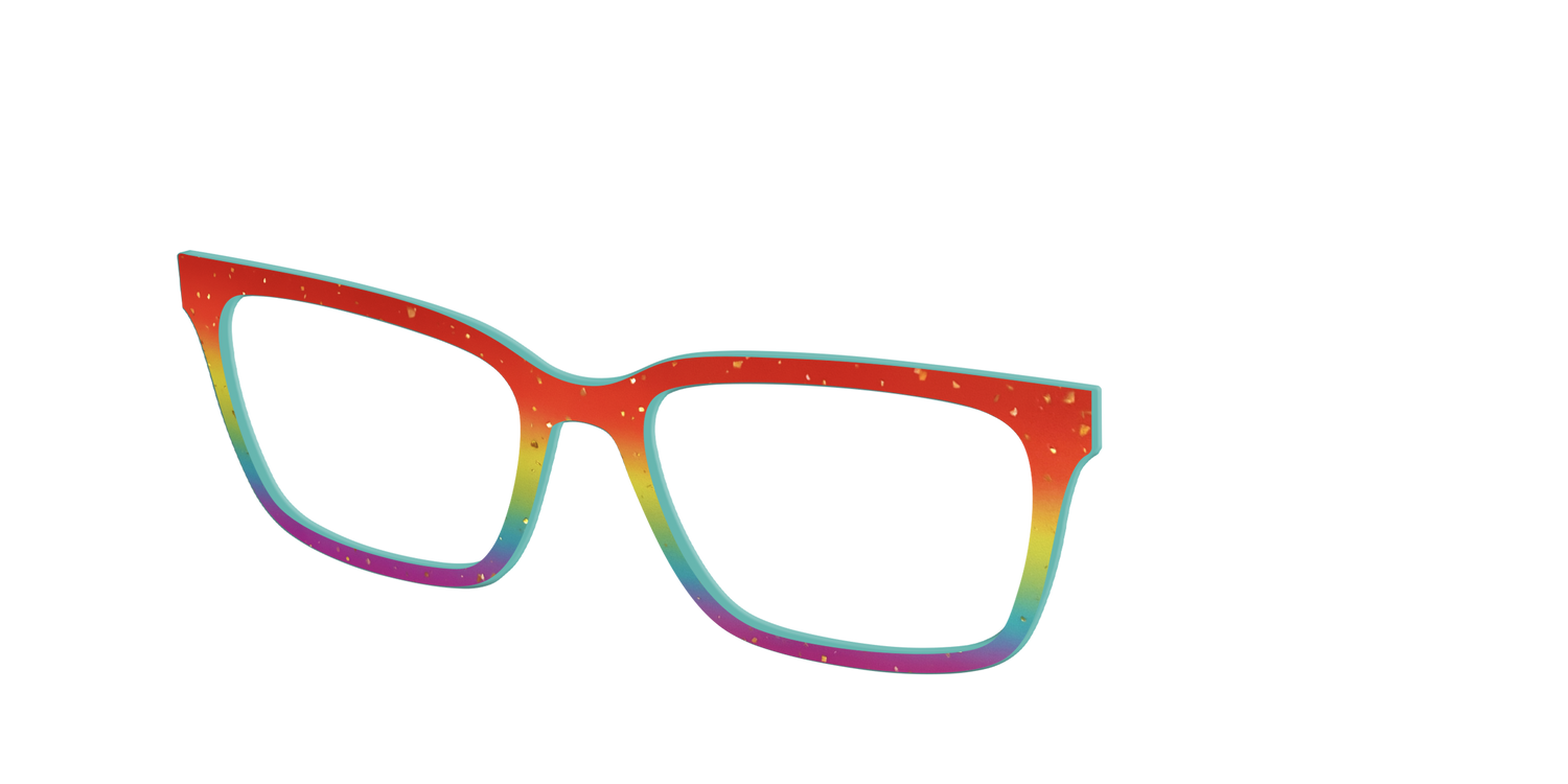 The Spectrum Gradient with Gold Flakes - Angle Top Image - Pair Eyewear