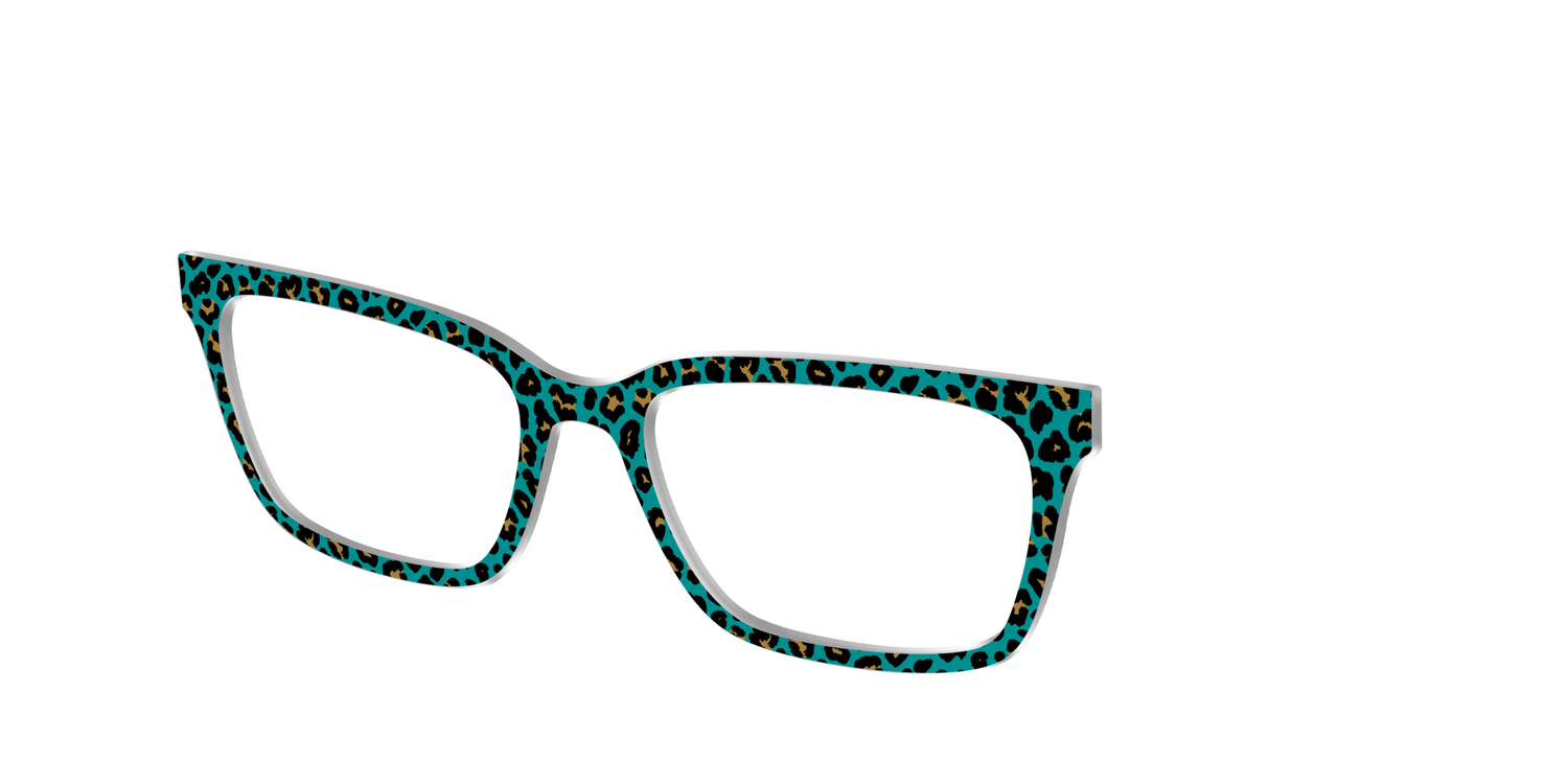 The Teal Leopard - Angle Top Image - Pair Eyewear