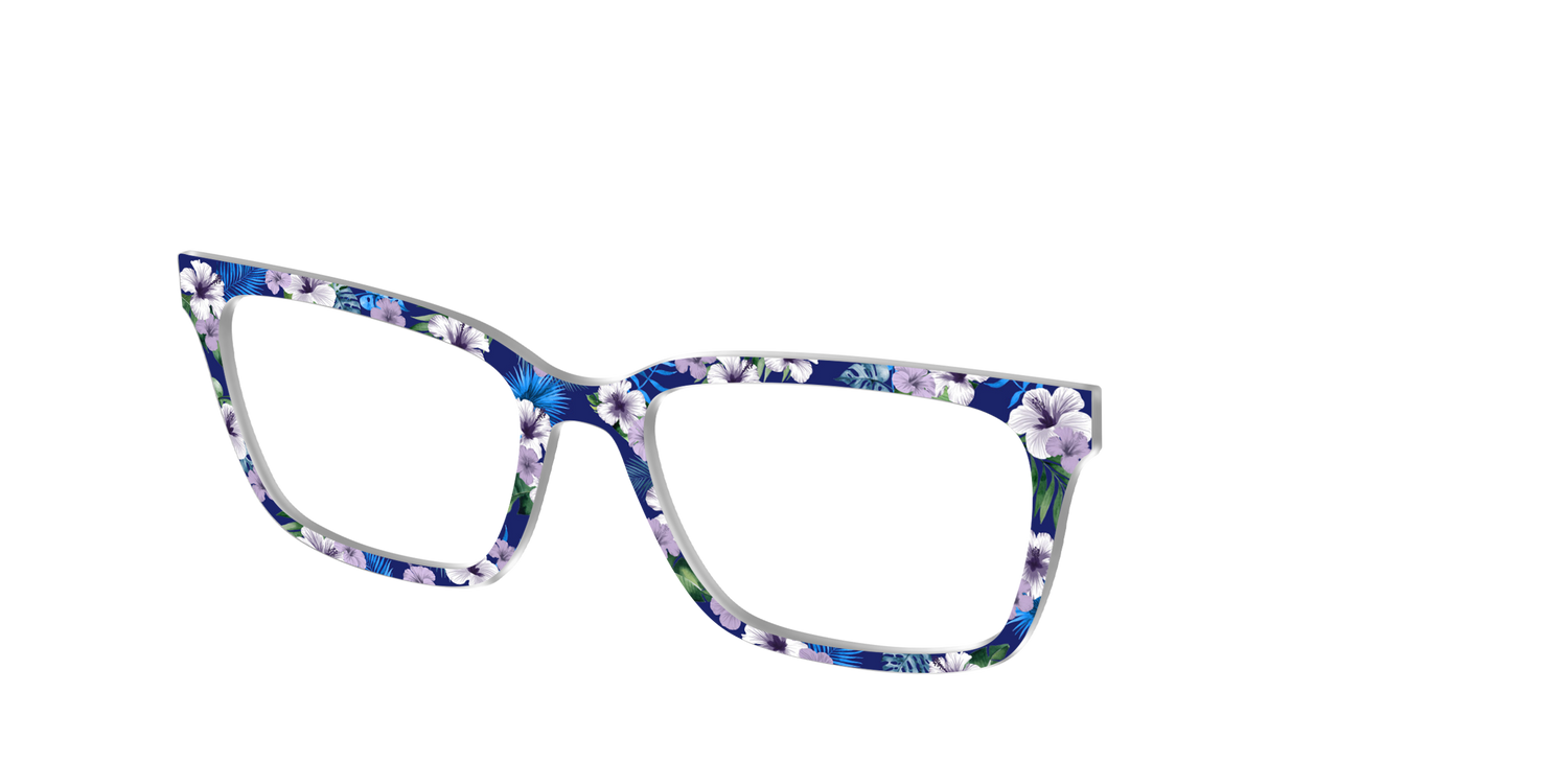 The Tropical Blue Blossoms - Angle Top Image - Pair Eyewear