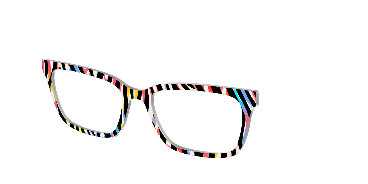 The Vivid Zebra Stripes - Angle Top Image - Pair Eyewear