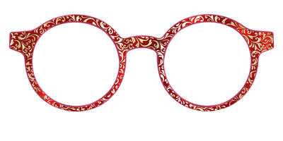 The Crimson Flair Shimmer with Gold Foil - Front Top Thumbnail - Pair Eyewear