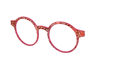 The Crimson Flair Shimmer with Gold Foil - Angle Top Thumbnail - Pair Eyewear