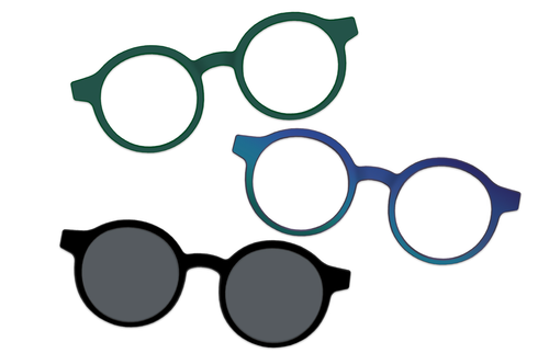 Dark Green Horn with Silver Set - Pair Eyewear
