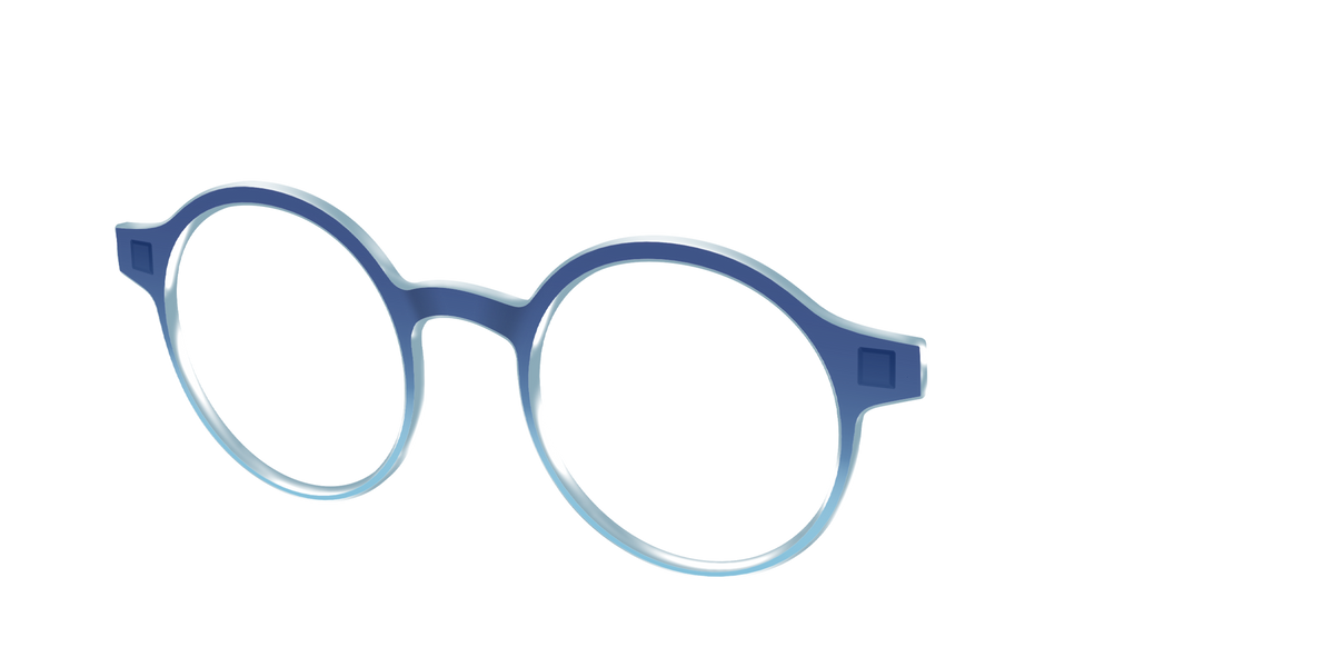The Indigo to Sky Blue Gradient Crystal - Angle Top Image - Pair Eyewear