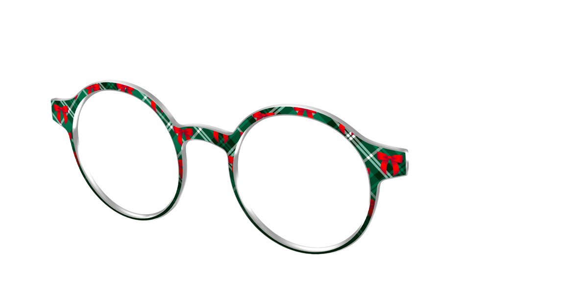 The Ribbon-Clad Plaid - Angle Top Image - Pair Eyewear