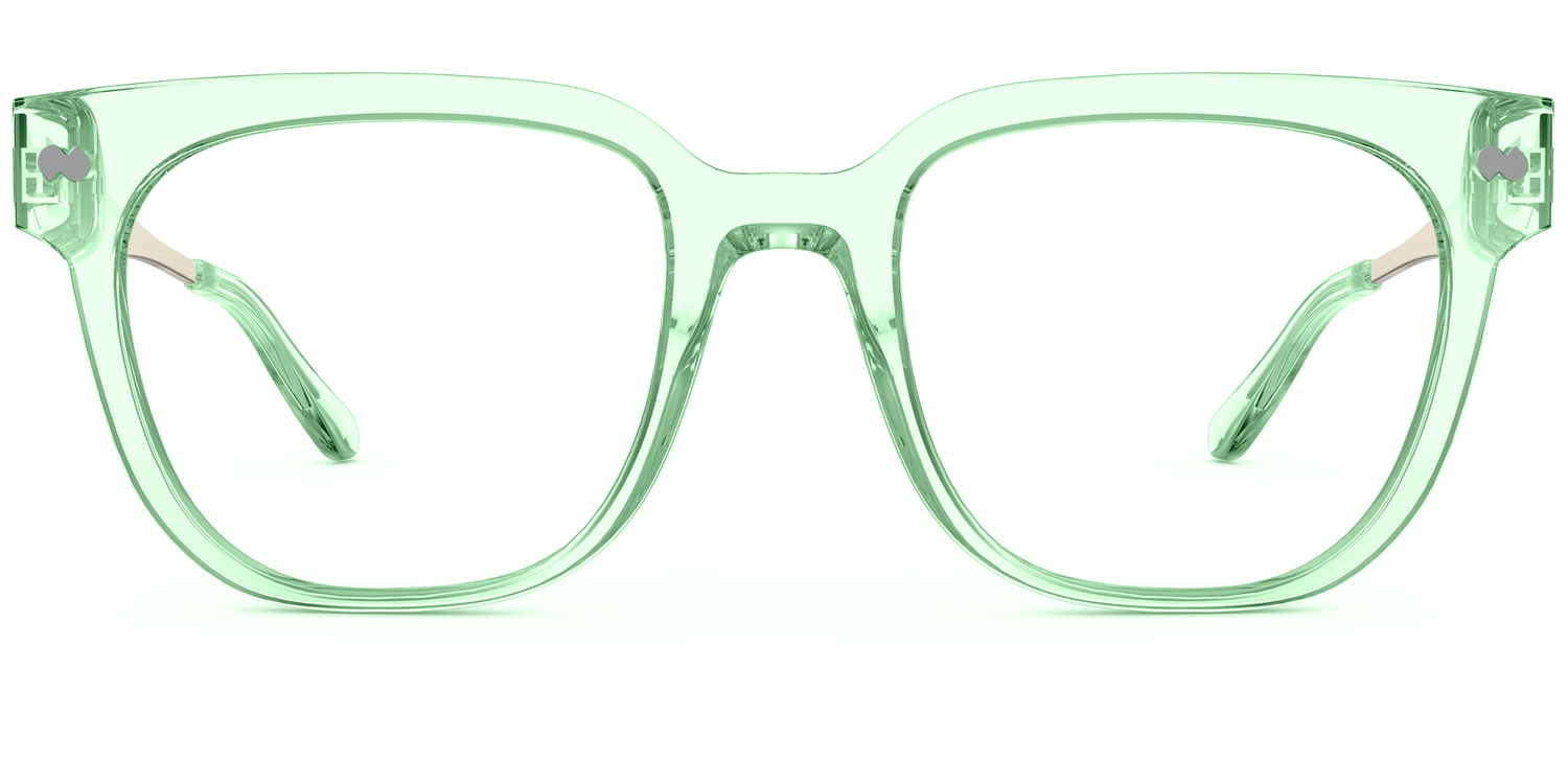 Mixed Material Green Clear Gold Metal