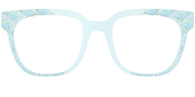 The Aquamarine Shells Shimmer with Gold Foil - Front Top Thumbnail - Pair Eyewear