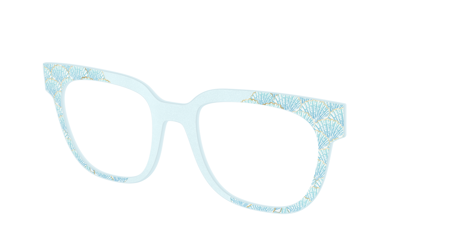 The Aquamarine Shells Shimmer with Gold Foil - Angle Top Image - Pair Eyewear