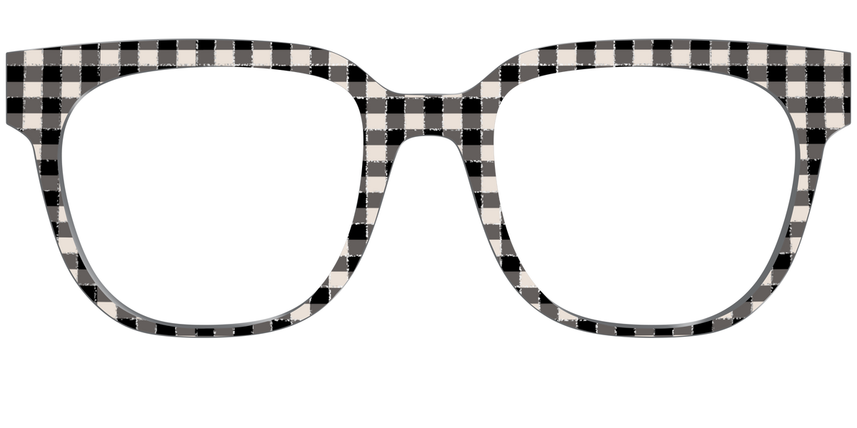 The Black Buffalo Check with Glitter - Front Top Image - Pair Eyewear