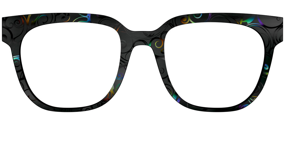 The Black Holographic Scrolls - Front Top Image - Pair Eyewear