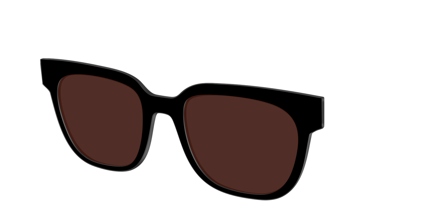 The Black with Brown Golf Lens - Angle Top Image - Pair Eyewear