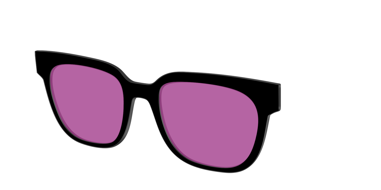 The Black with Violet Golf Lens - Angle Top Image - Pair Eyewear