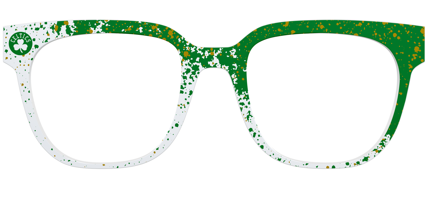 Celtics Splatter - Front Top Image - Pair Eyewear