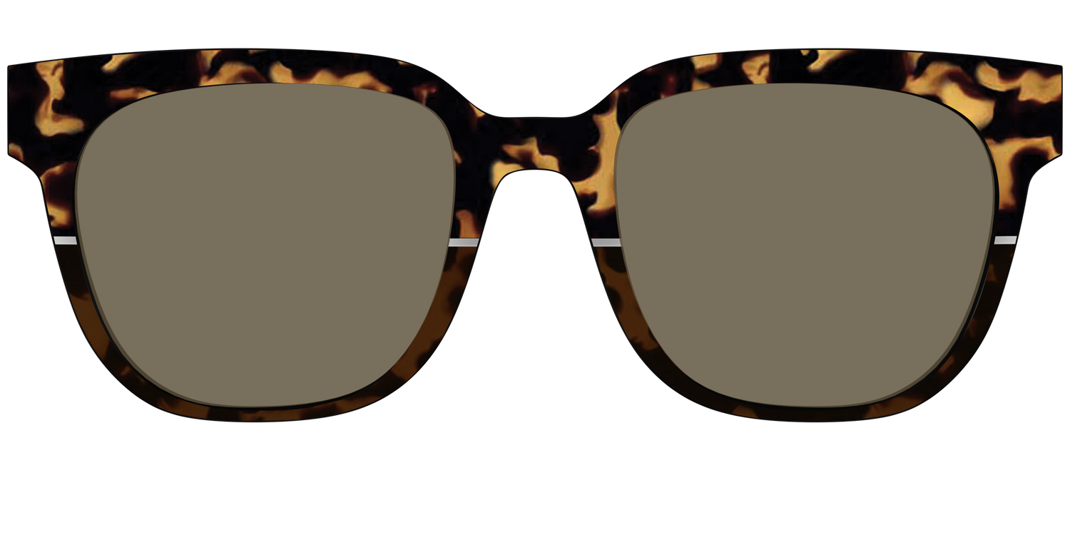 The Polarized Chic Tortoise Split Sun Top - Front Top Image - Pair Eyewear