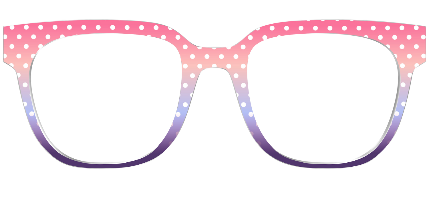 The Coral to Lilac Gradient Polka Dot - Front Top Image - Pair Eyewear
