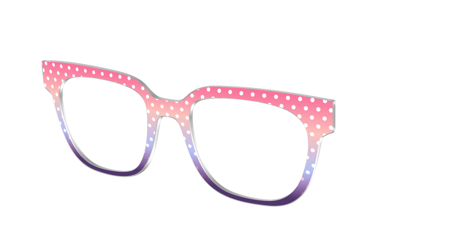 The Coral to Lilac Gradient Polka Dot - Angle Top Image - Pair Eyewear