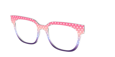 The Coral to Lilac Gradient Polka Dot - Angle Top Thumbnail - Pair Eyewear