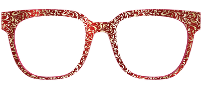 The Crimson Flair Shimmer with Gold Foil - Front Top Thumbnail - Pair Eyewear