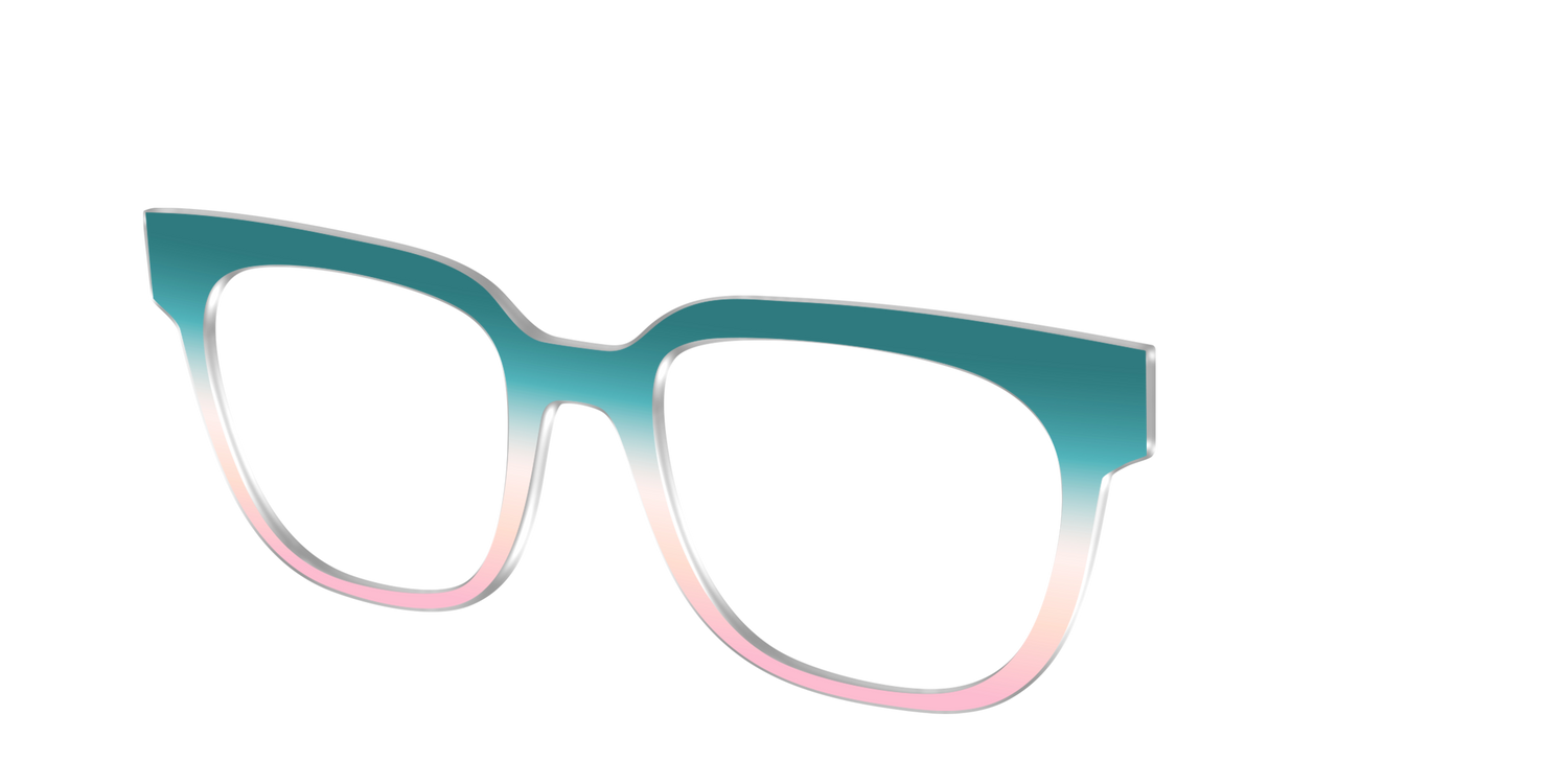The Deep Sea to Pink Sand Gradient - Angle Top Image - Pair Eyewear