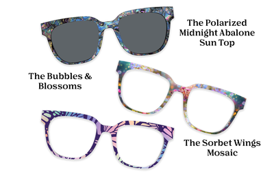The Murphy - Teal Pearlized Gradient Acetate Silver Metal - Pairing Set - Pair Eyewear