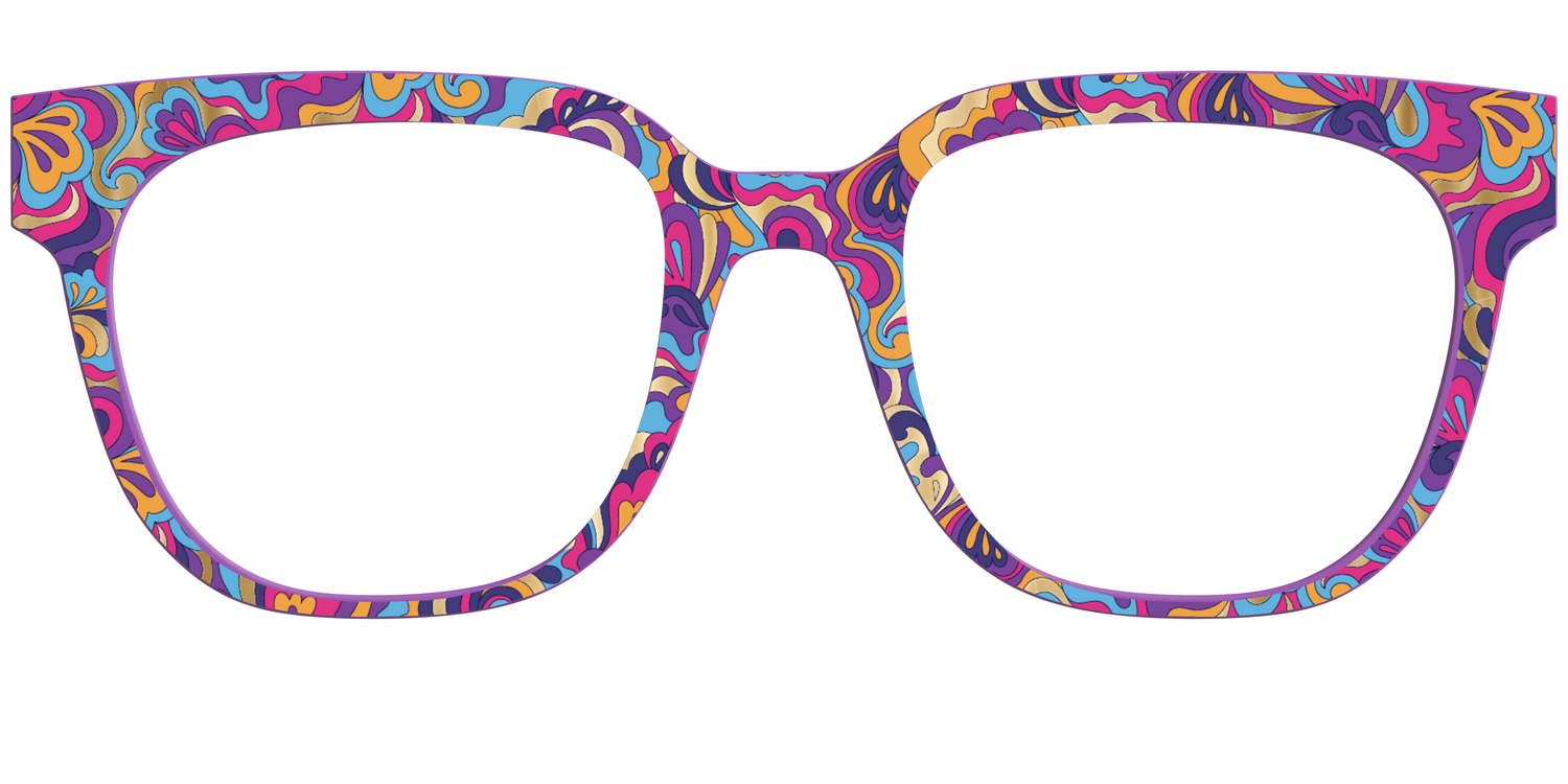 The Flower Power Paisley with Gold Foil - Front Top Image - Pair Eyewear