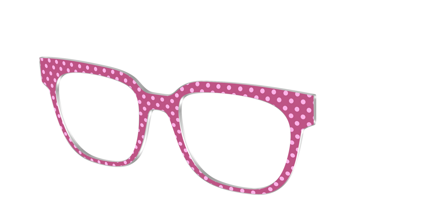 The Fuchsia Polka Dots - Angle Top Image - Pair Eyewear