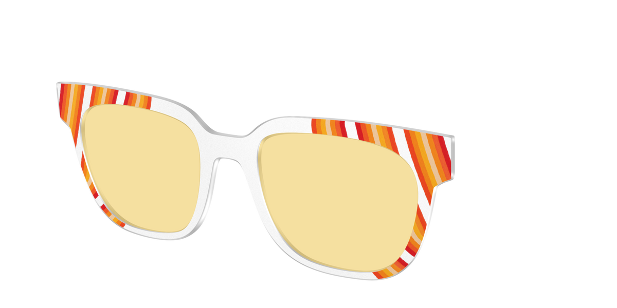 The Groovy Stripes with Citrine Yellow Lens - Angle Top Image - Pair Eyewear