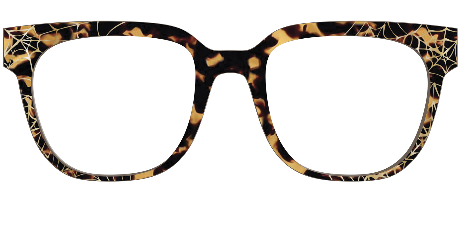 The Haunted Tortoise with Gold Foil Webs - Front Top Image - Pair Eyewear