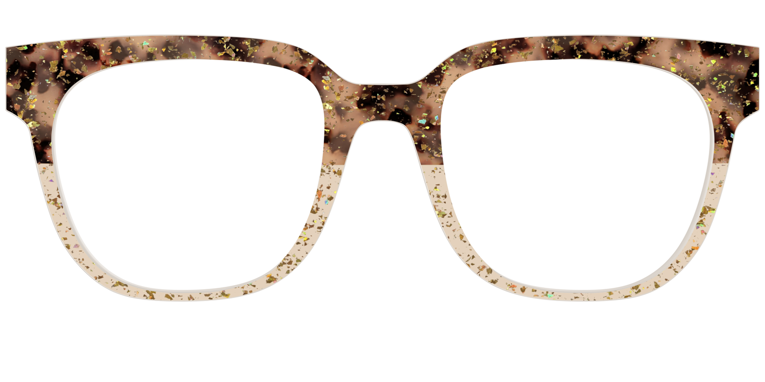The Khaki Tortoise Crystal Split with Gold Flakes - Front Top Image - Pair Eyewear